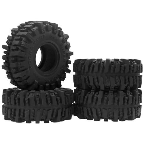 4Pcs Vgoohobby RC 1.9 Crawler Tires 4.64 Inch OD Rubber Tires 118 * 45mm Compatible with Traxxas TRX4 TRX6 Axial SCX10 Redcat Gen7 RC4WD 1/10 RC Crawler 1.9" Beadlock Wheel Rims
