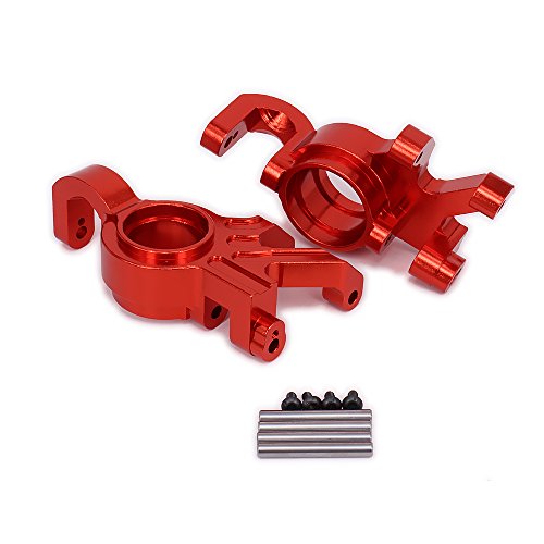 2pcs Alloy Steering Hub Carrier Blocks 7737 for RC Hobby Car 1/5 1/6 X-MAXX (Red)
