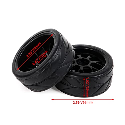 Y Shape Wheel Rim&Tires Replacement for HSP 1:10 On-Road RC Flat Racing Car 20106 Pack of 4