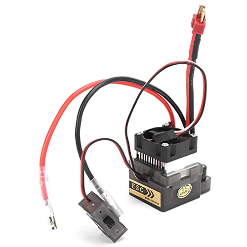 Dioche [320A TwoWay Brushed ESC with Brake and Cooling Fan - High Voltage Version for RC Cars and Boats - Durable Plastic & Aluminum Components Automatic Centering Control