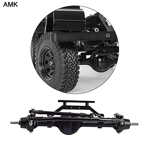CNC Aluminum Alloy Complete Front Axle for 1/10 RC Crawler RC4WD Ge-Lande II TF2 D110 Yo-ta II Axles (Black) - color: Front Axle