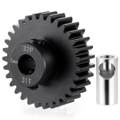 LSG Steel 32P 5mm Shaft 31T Pinion Gears for 1/8 1/10 RC Car Upgrade Parts | Steel RC Motor Gear Compatible with HPI Kyosho Losi Axial Tamiya