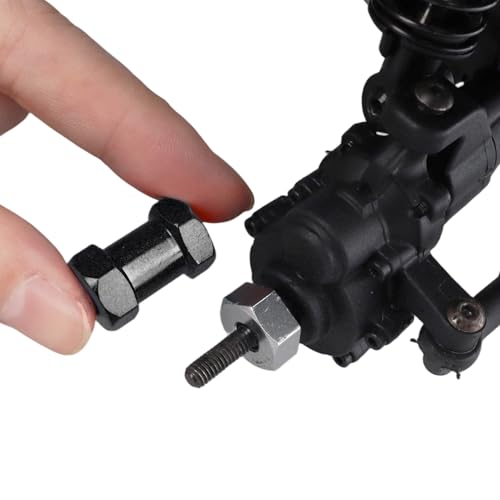 4-Pack HobbyPark 12mm Wheel Hex Drive Hubs Combiner Coupler Aluminum 20mm Offset Extension for 1/10 RC Crawler Car Parts (Black) - color: Black, size: 20mm Length
