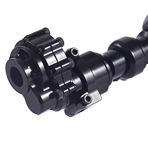 Aluminum Alloy Front and Rear Axle Housing Set for 1/10 Traxxas TRX4 RC Crawler Car, Replace Original Plastic Axles Housing (Black) - color: Black