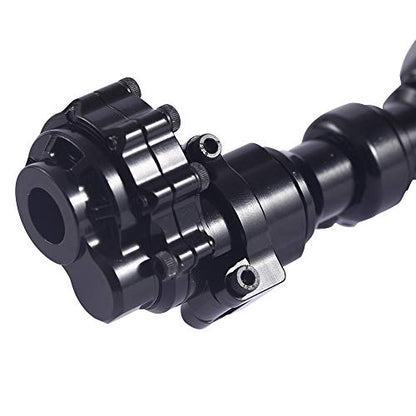 Aluminum Alloy Front and Rear Axle Housing Set for 1/10 Traxxas TRX4 RC Crawler Car, Replace Original Plastic Axles Housing (Black) - color: Black