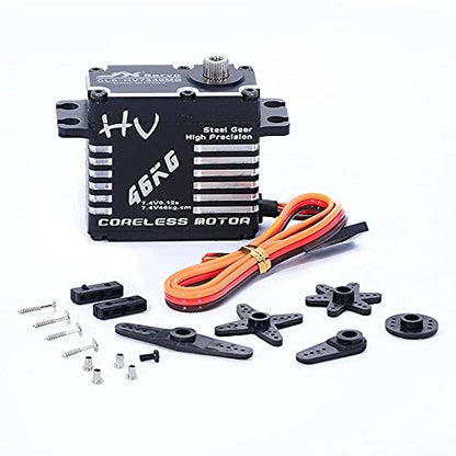 JX Servo CLS-HV7346MG 46KG Coreless Servo Motor 7.4V Digital Servo High Precision Steel Gear Full CNC Servo with 25T Servo Horn