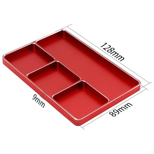 Universal Aluminum RC Screw Tray Magnet Screws Holder Plate Screw Organizer Tool Compatible with Redcat Traxxas Arrma HPI Axial Wltoys RC Car Boat Helicopters Airplane (Red) - color: Red
