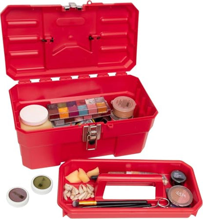 Akro-Mils 14-Inch Plastic Toolbox with Removable Tray, Steel Latch & Padlock Eye, Industrial-Grade Tool Box for Tools, Crafts, First Aid & Hobby Supplies, 14" x 8" x 8", Made in USA, Red (09514) - color: Red, size: 1-Pack