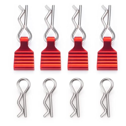 RC Car Replacement For RC Model Vehicle 1/5 1/6 1/8 1/10 1/12 1/18 1/24 4PCS R Body Clips With Pull Tabs Remote Control Car Parts(Red 2) - color: Red 2