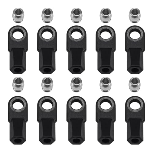 20pcs Link Rod End M4 Ball Joint Head for 1/10 RC Crawler Car for Traxxas TRX‑4 TRX6 SCX10 D90 TF2 CC01 Gen7 Gen8 Upgrades (20pcs Bent) - style: 20pcs Bent