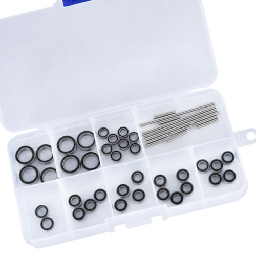 Upgrade Parts for 1/16 Slash/Rally/E-Revo/Summit/Grave Digger/Ford Mustang 4X4 4WD,RC Bearings Kit Hops Up.Black. - color: Black(for 1/16)