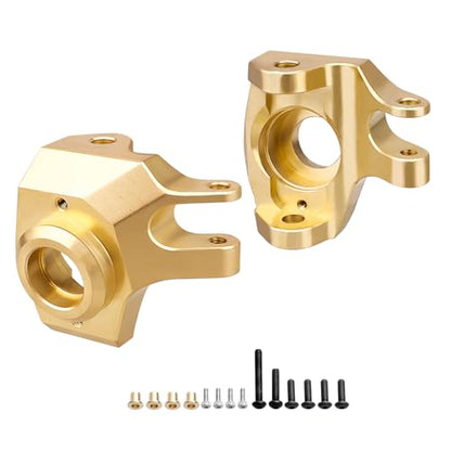 Hobbypark Brass Front Steering Knuckles Heavy Weights for SCX10 II Upgrades Compatible with Axial SCX10 II Honcho (Gold)