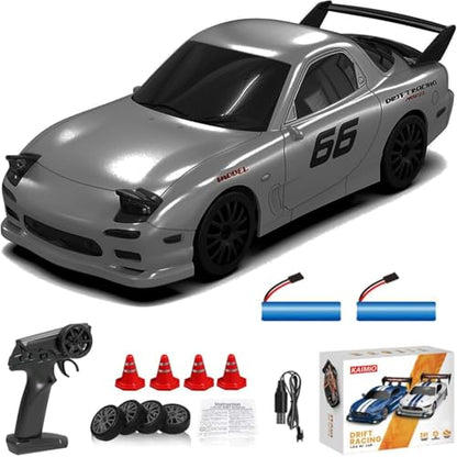 1:24 Scale RC Drift Car 4WD 2.4GHz 30KM/H High Speed Racing Sport Toy Car with LED Lights Racing and Drift Wheels Suitable for Beginners (8608-Grey) - color: 8608-grey