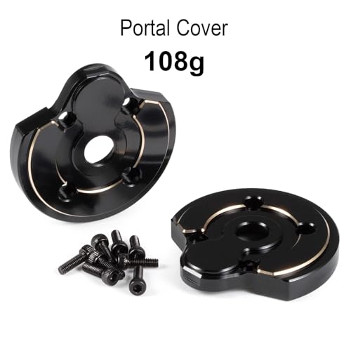 Heavy Brass Weights Front Rear Portal Cover for Capra SCX10 III AR45P CP43 | Weight 108g, Black Hard Coating, Fits 1/10 RC Crawler 4WS LCG Comp Builds