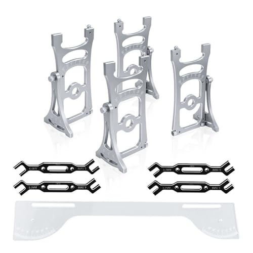 17mm Wheel Alignment Tool Compatible with Traxxas Arrma Losi 1/8 1/7 RC Cars, Camber Gauge for DIY Setup and Tuning of Buggy Truggy and Short Course Models(Gray+trolleytool) - color: Gray+trolleytool