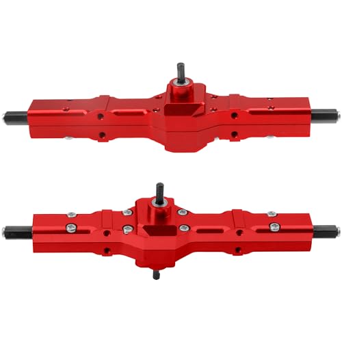 ShareGoo 3Pcs B16 Straight Axle Set Front Middle Rear Aluminum Complete Axle Compatible with WPL B16 B36 JJRC Q60 Q63 Q64 FY004 6X6 6WD 1/16 RC Car (Red) - color: Red
