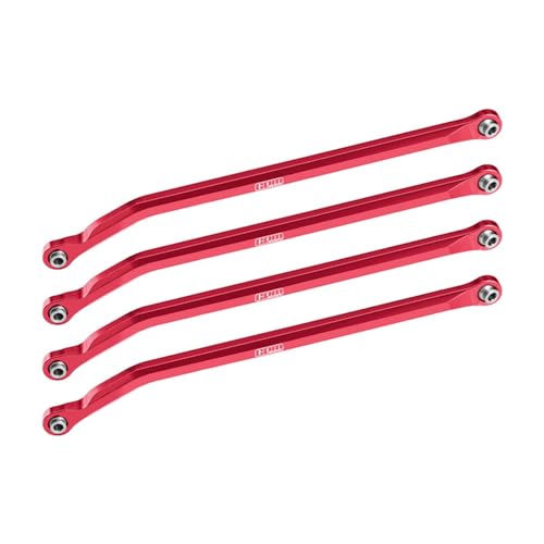 Aluminum 7075-T6 Alloy High-Clearance Lower Link Bar Set for Vanquish 1:10 H10 Optic Kit/Yokohama RTR/Sparco RTR Rock Crawler Upgrades - Red