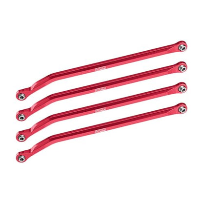 Aluminum 7075-T6 Alloy High-Clearance Lower Link Bar Set for Vanquish 1:10 H10 Optic Kit/Yokohama RTR/Sparco RTR Rock Crawler Upgrades - Red