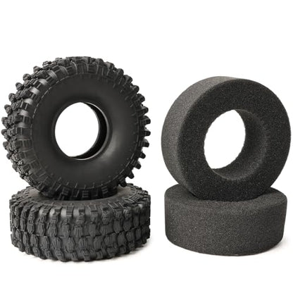 Soft 1.9 RC Crawler Tires with Foam Inserts for Traxxas TRX4 Axial SCX10 III/II Redcat Gen8 Vanquish VS4-10/H10/F10 RC4WD HPI 1/10 RC Rock Crawlers Trail Trucks RC Climbing Tyres - size: 1.9 rc crawler tires