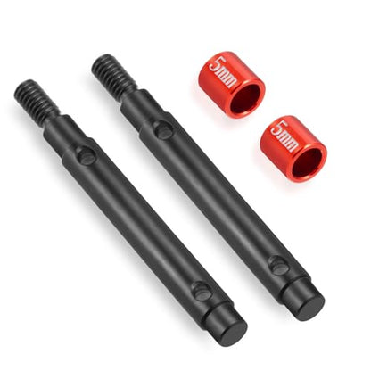 RCHUBAM 2PCS Steel Portal Stub Axle for 1/18 Redcat Ascent-18 Upgrade Part | 1 Pairs Stock Size/+5mm/+10mm Portal Stub Axle,RC Rock Crawler Car Upgrade - style: +5mm CVD Stub Shaft