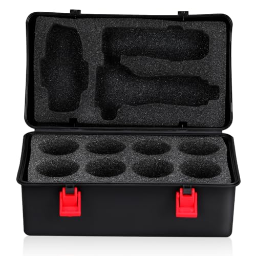 Battling Top Carrying Case, Portable Plastic Storage Box Organizer with Foam Insert for Burst Spinning Tops and Launchers, Kid-Friendly Travel Toy Holder, Black, 8.65"