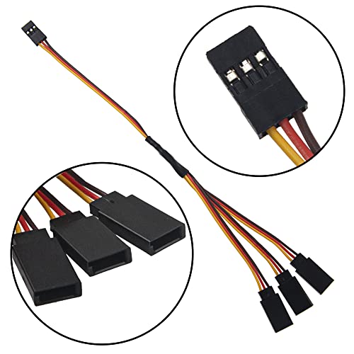 24 LEDs Chassis Light Aluminum RC LED Strip 6V & 7.87" JR Plug Y Splitter Wire,JR Male to JST Female Y Harness Wire Adapter JR Servo Y Parallel Extension Cable Lead