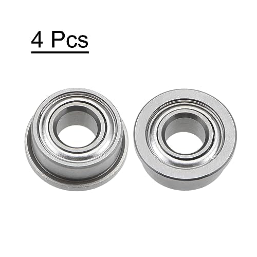 uxcell F684ZZ Flanged Ball Bearing 4x9x4mm Double Shielded Chrome Steel Flange Bearings, 4pcs - size: 4x9x4mm