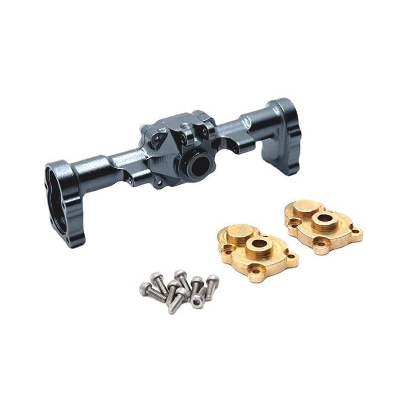 1/24 for FMS FCX24 Metal Front and Rear Portal Axle Housing Brass Steering Knuckle RC Crawler Car Upgrades Parts(Dark Grey) - color: Dark Grey