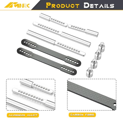 Alum Body Post Mount Front & Rear Shell Column for for Axial SCX10 II 90046 90047 1/10 RC Upgrades Part Silver - color: Silver