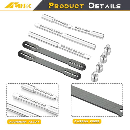Alum Body Post Mount Front & Rear Shell Column for for Axial SCX10 II 90046 90047 1/10 RC Upgrades Part Silver - color: Silver
