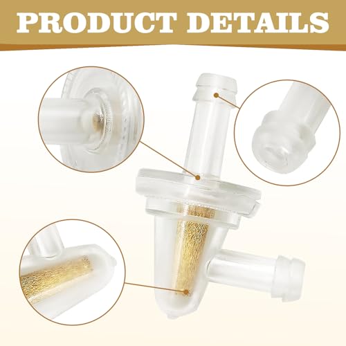 2 Pcs Universal 90 Degree Inline Fuel Filter for 1/4" Fuel Line, Small Engine Motorcycle, ATV, Scooter, Bike & Quads (Pack of 2)