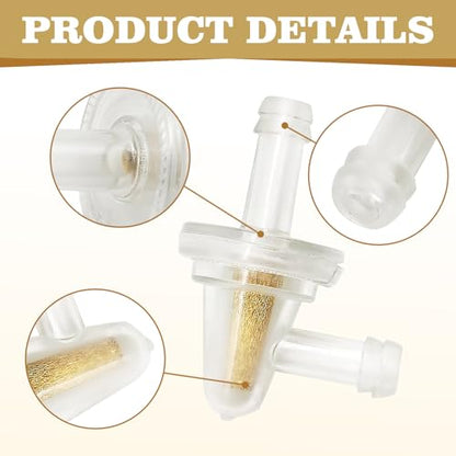 2 Pcs Universal 90 Degree Inline Fuel Filter for 1/4" Fuel Line, Small Engine Motorcycle, ATV, Scooter, Bike & Quads (Pack of 2)