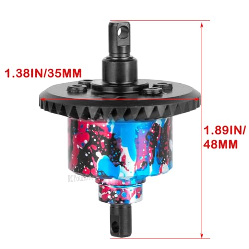 RC Diff Gear 37T Upgrades Part for 1/10 Slash 4X4 VXL/Rustler 4X4 VXL/Stampede 4X4 VXL/Hoss 4X4 VXL/XO-1,Front Rear Differential Hop Ups,Colorful - color: Colorful-(upgrades Part）