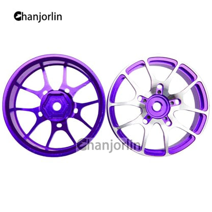 1/10 RC On Road Drift Wheels Rims Hex 12mm Metal Rally Racing Hubs for 1:10 Scale Touring Street Car Tires Tyres Tamiya TT01 TT02 HSP 2S 3S Brushless HPI KYOSHO XV02 XV01 4PCS (Purple) - color: Purple