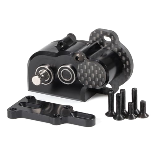 Tiny Portal Transmission 48P Gearbox with Slipper Pad for 1/10 LCG Chassis Cheater Rigs Capra AR45P CP44 Enduro Comp Fox Portal Axle Comp Builds (Black) - color: Black