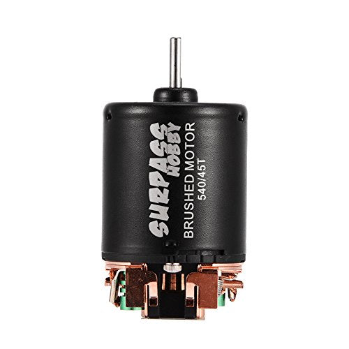 Dilwe RC Car Brushed Motor, 4 Poles Alloy 540 Sensorless Brushed Motor 17T / 27T / 45T / 80T / 21T for 1/10 RC Car Truck(45T)