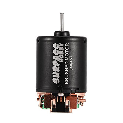 Dilwe RC Car Brushed Motor, 4 Poles Alloy 540 Sensorless Brushed Motor 17T / 27T / 45T / 80T / 21T for 1/10 RC Car Truck(45T)