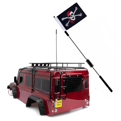 1/8-1/10 RC Antenna with Pirate Flag RC Car Parts RC Decoration for 1:8-1:10 RC Crawler Axial SCX10 90046 TRX-4 TRX4 D90 D110 Tamiya CC01 (2pcs 330mm/13 Inch)