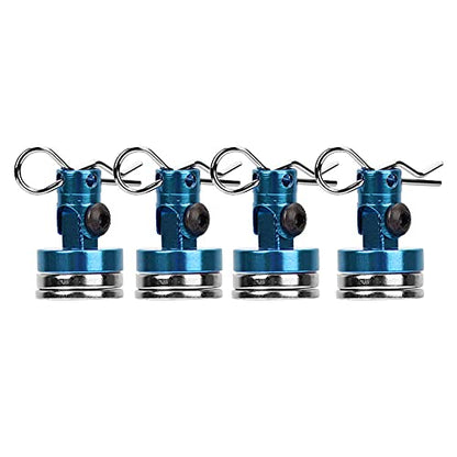 Magnetic Body Mount Kit, Invisible Magnetic Shell Post Mounting Set for SCX10 4W D HSP 1 10 RC Car, Aluminum Alloy Body Post with Slotting Design (Blue) - color: Blue