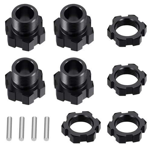 4Pack JGGZONE Aluminum 17mm Splined Wheel Hex Hub Extension Adapter Drive Hub with Nuts Compatible with 1/8 ARRMA KRATON EXB Upgrade Replacement Parts