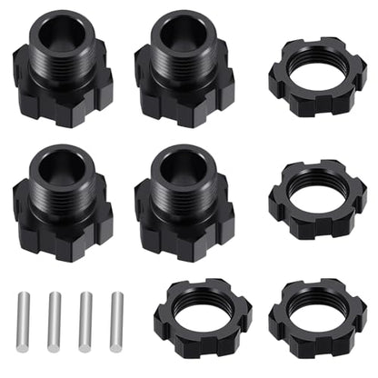 4Pack JGGZONE Aluminum 17mm Splined Wheel Hex Hub Extension Adapter Drive Hub with Nuts Compatible with 1/8 ARRMA KRATON EXB Upgrade Replacement Parts