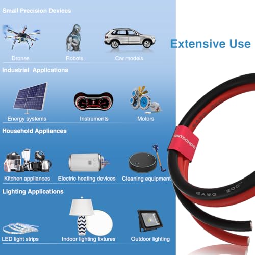 BNTECHGO 6 AWG Silicone Wire Red Black 3ft Stranded Tinned Copper Wire | Flexible 6 Gauge Stranded Wire Silicone Rubber Insulation For RC Models, Drone, Robot, Battery, EV Charger, 3D Printer, DIY - size: 2 Colors Each 3ft