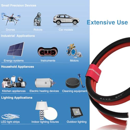 BNTECHGO 6 AWG Silicone Wire Red Black 3ft Stranded Tinned Copper Wire | Flexible 6 Gauge Stranded Wire Silicone Rubber Insulation For RC Models, Drone, Robot, Battery, EV Charger, 3D Printer, DIY - size: 2 Colors Each 3ft