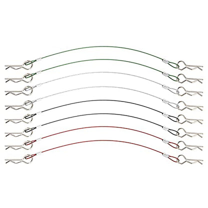 8Pcs ShareGoo Metal Clip R Pin Rod with Steel Anti-Lost Rope RC Body Shell Clip Wire Compatible with 1/8 1/10 Traxxas HSP Arrma Axial Redcat RC Car Truck Crawler (Multiple Colour)