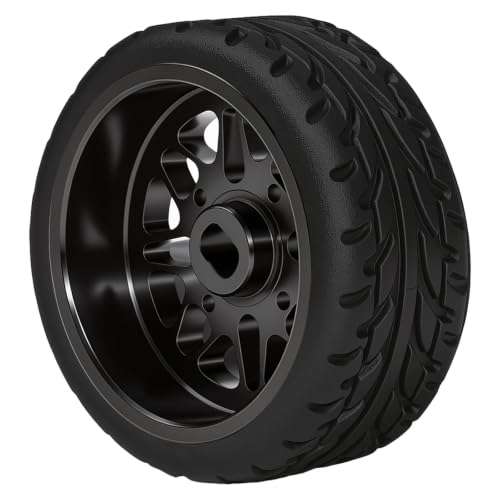 4Pcs 25mm Rc Drift Wheels & Logo Drift Car Tires for 1/24 1/28 Wltoys, [2N+2W] Aluminum Alloy Rims with High Grip Tires Simulated Tire Tread Racing Tyre for Mini-Q HGD1 Wltoys K969 K989 k929(Black) - color: 2.black