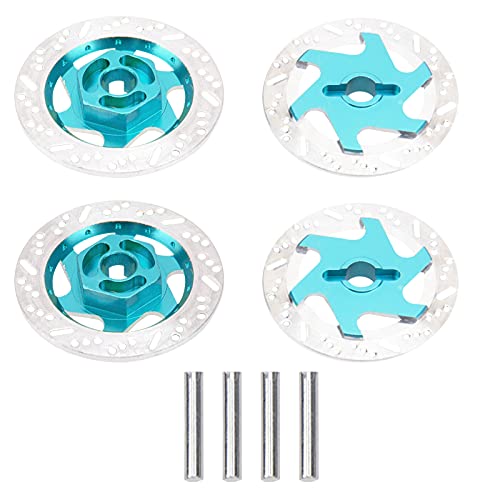 4Pack ShareGoo Metal 12mm Hex Hub Wheel Rim Tires Brake Disc Compatible with Traxxas Tamiya HSP HPI Redcat Racing 1/10 RC On-Road Car (Sky Blue) - color: Sky Blue
