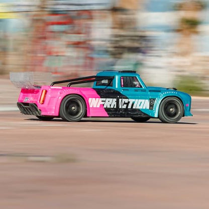 ARRMA Infraction 223S 1/8 RC Truck 4X4 Brushless, RTR, Teal/Pink | DSC, All-Road Street Bash, ARA4315V4T3, Lipo Battery and Charger Not Included - color: Teal/Pink