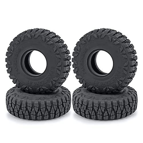 MOHERO 4PCS 1.0" Mud Grappler Rubber Tyre 1.0 Wheel Tires 62 * 22MM for Axial SCX24 90081 AXI00001 002 004 005 006 RC Crawler Car (B Style) - color: B Style