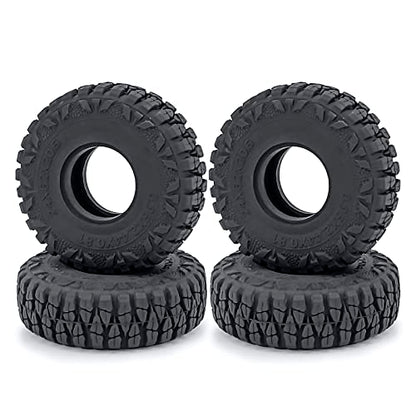 MOHERO 4PCS 1.0" Mud Grappler Rubber Tyre 1.0 Wheel Tires 62 * 22MM for Axial SCX24 90081 AXI00001 002 004 005 006 RC Crawler Car (B Style) - color: B Style
