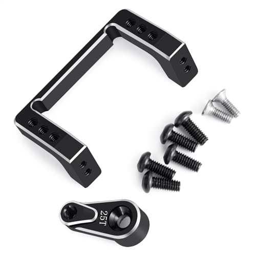RC Car Aluminium Servo Mount Servo Fixed Bracket Stand with Metal Servo Horn Arm for Losi 1/16 Mini-B 2WD Buggy RC Car Upgrade Parts